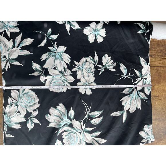 Joyspun Womens 2X (18W-20W) Black/Teal Rose Print Sleep Wear Set Feminine Casual - Picture 7 of 8